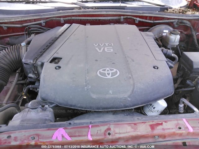 3TMJU62N39M091036 - 2009 TOYOTA TACOMA DOUBLE CAB PRERUNNER RED photo 10