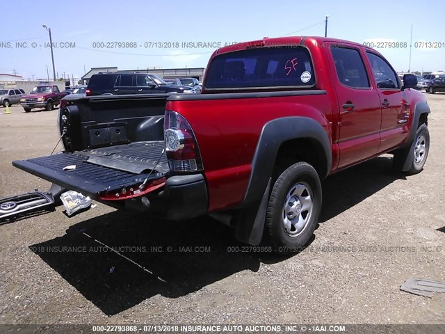 3TMJU62N39M091036 - 2009 TOYOTA TACOMA DOUBLE CAB PRERUNNER RED photo 4