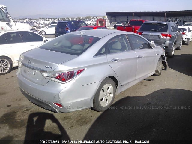 KMHEC4A46CA031270 - 2012 HYUNDAI SONATA HYBRID SILVER photo 4