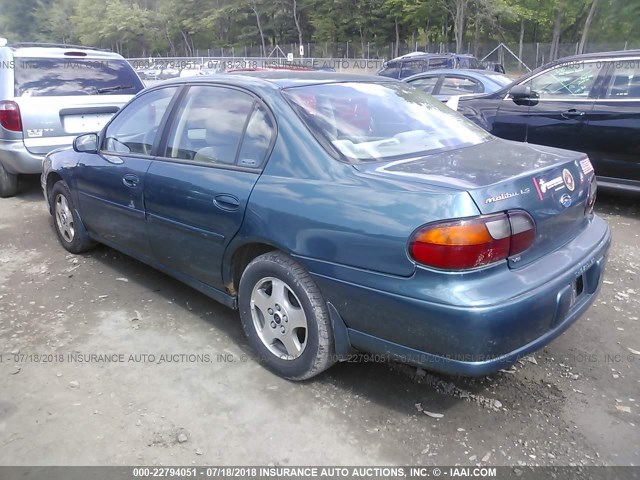 1G1NE52J52M635794 - 2002 CHEVROLET MALIBU LS 蓝色 照片 3