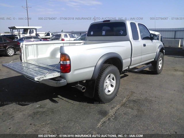 5TESM92N84Z443819 - 2004 TOYOTA TACOMA XTRACAB PRERUNNER ვერცხლისფერი ფოტო 4