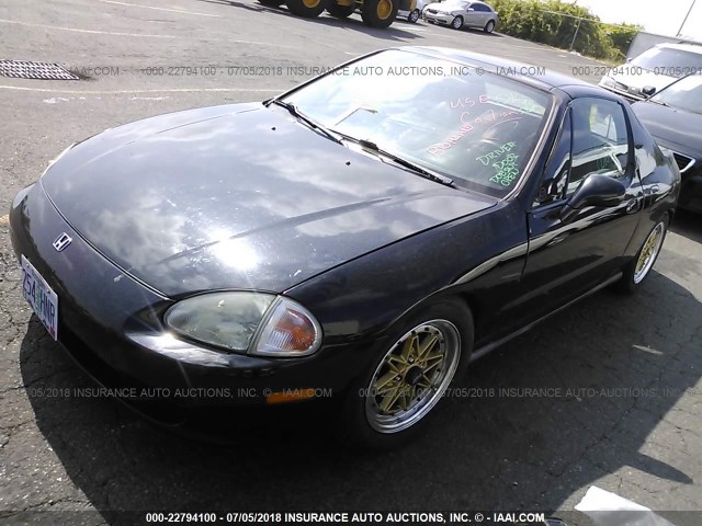 JHMEH6141TS000602 - 1996 HONDA CIVIC DEL SOL S BLACK photo 2