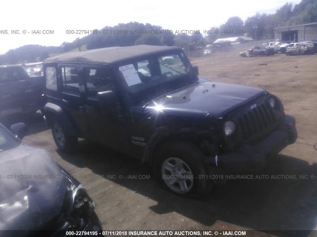 1C4BJWDG1DL582355 - 2013 JEEP WRANGLER UNLIMITE SPORT BLACK photo 1