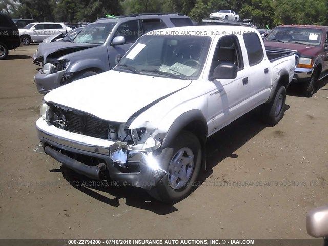 5TEGN92N04Z433403 - 2004 TOYOTA TACOMA DOUBLE CAB PRERUNNER WHITE photo 2