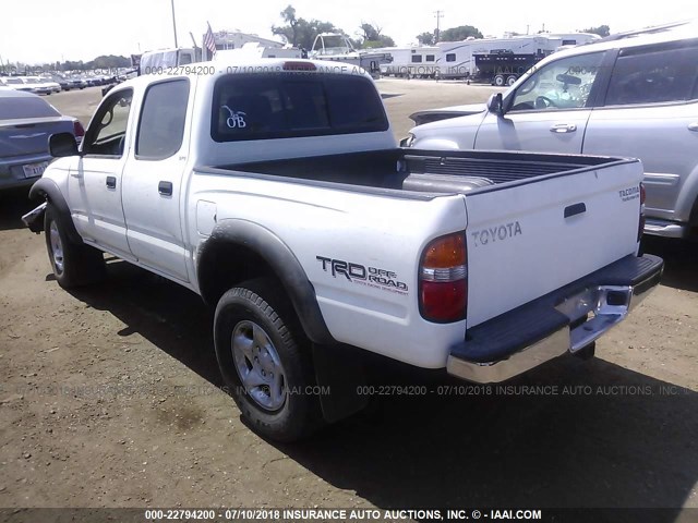 5TEGN92N04Z433403 - 2004 TOYOTA TACOMA DOUBLE CAB PRERUNNER WHITE photo 3