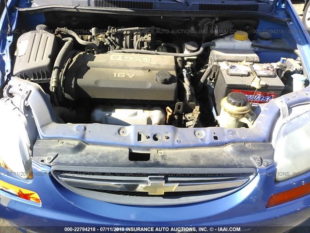 KL1TD62644B183023 - 2004 CHEVROLET AVEO BLUE photo 10