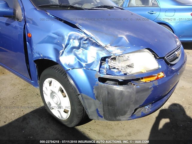 KL1TD62644B183023 - 2004 CHEVROLET AVEO BLUE photo 6