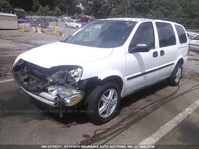 1GNDV13L75D169745 - 2005 CHEVROLET UPLANDER WHITE photo 2