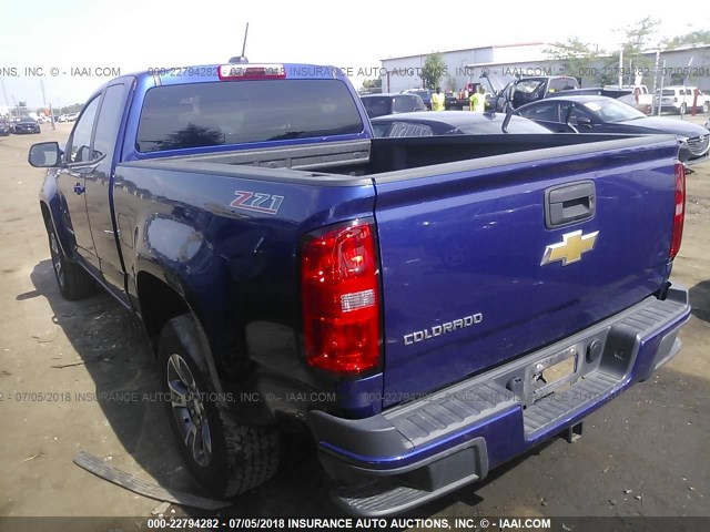 1GCHSCE30F1215687 - 2015 CHEVROLET COLORADO Z71 BLUE photo 3