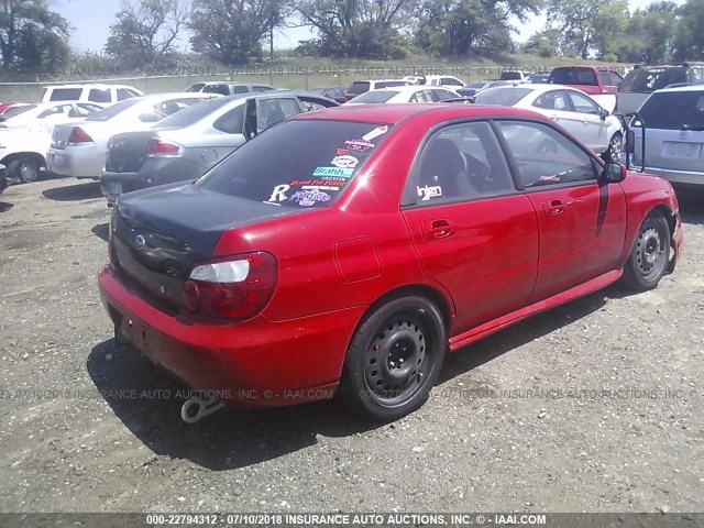 JF1GD79666H501719 - 2006 SUBARU IMPREZA WRX/LIMITED RED photo 4