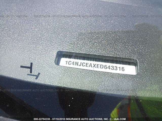 1C4NJCEAXED643316 - 2014 JEEP COMPASS LATITUDE 黑色 照片 9