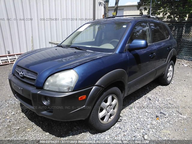 KM8JN72D15U171835 - 2005 HYUNDAI TUCSON GLS/LX BLUE photo 2