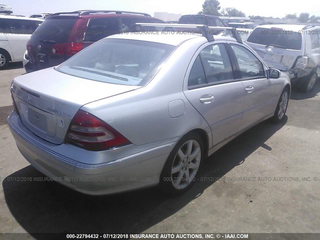 WDBRF40J73A481836 - 2003 MERCEDES-BENZ C 230K SPORT SEDAN SILVER photo 4