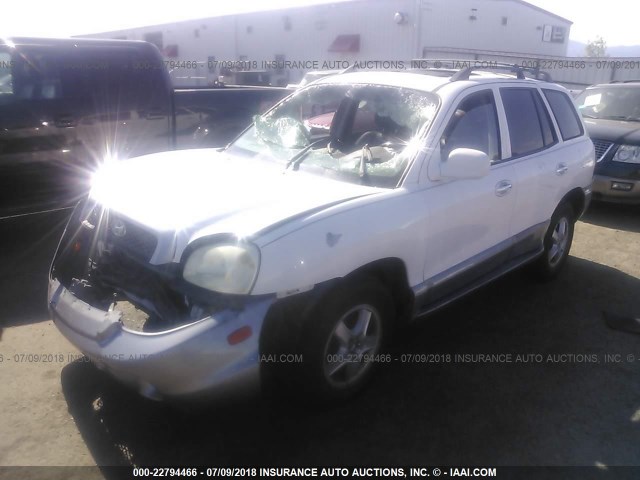 KM8SC73D13U414145 - 2003 HYUNDAI SANTA FE GLS/LX WHITE photo 2