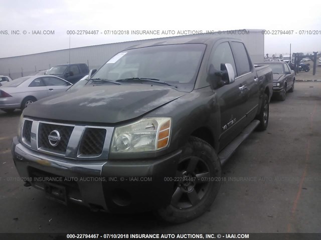 1N6AA07A85N501211 - 2005 NISSAN TITAN XE/SE/LE GREEN photo 2