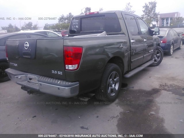 1N6AA07A85N501211 - 2005 NISSAN TITAN XE/SE/LE GREEN photo 4