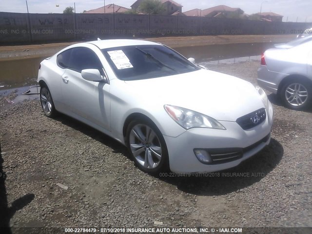 KMHHU6KH8AU009984 - 2010 HYUNDAI GENESIS COUPE 3.8L WHITE photo 1