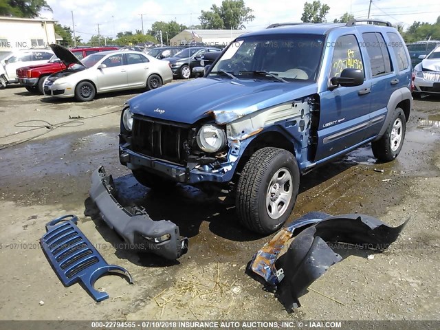 1J4GL48K23W702805 - 2003 JEEP LIBERTY SPORT/FREEDOM ლურჯი ფოტო 6
