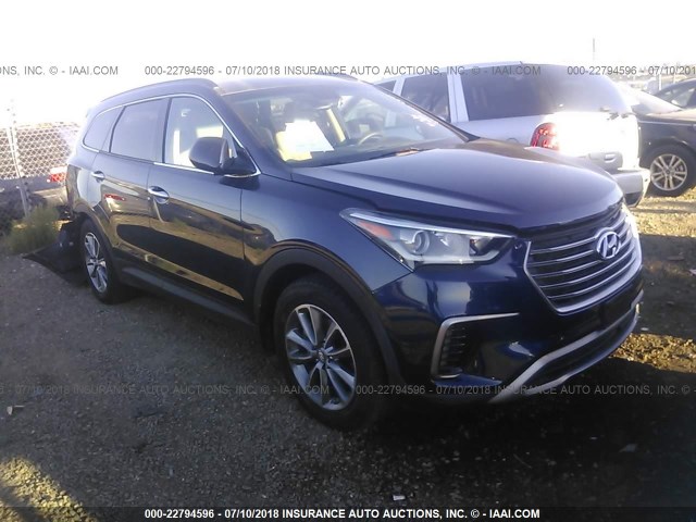 KM8SM4HF9HU240838 - 2017 HYUNDAI SANTA FE SE BLUE photo 1