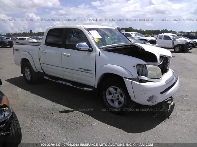 5TBDT44156S527372 - 2006 TOYOTA TUNDRA DOUBLE CAB SR5 WHITE photo 1