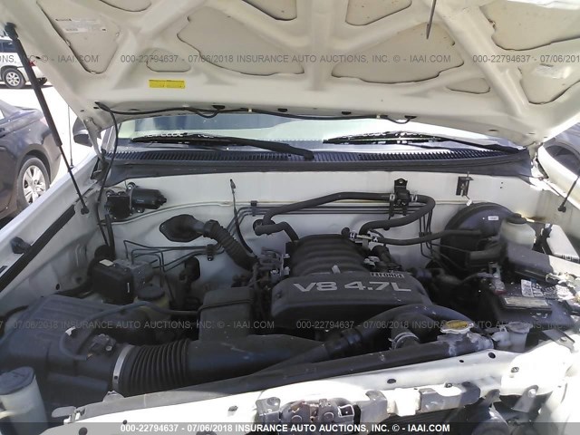 5TBDT44156S527372 - 2006 TOYOTA TUNDRA DOUBLE CAB SR5 WHITE photo 10