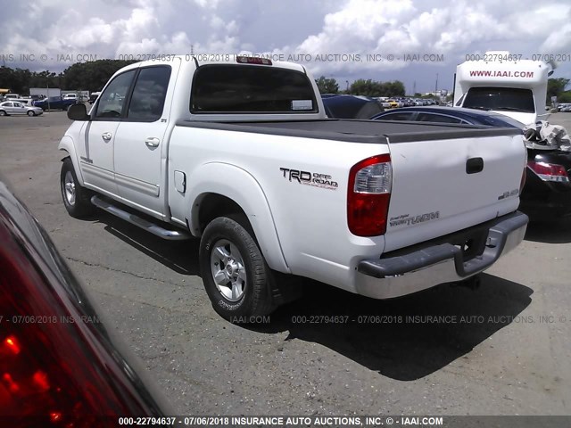 5TBDT44156S527372 - 2006 TOYOTA TUNDRA DOUBLE CAB SR5 WHITE photo 3