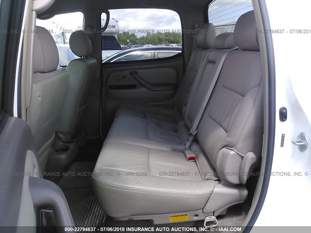 5TBDT44156S527372 - 2006 TOYOTA TUNDRA DOUBLE CAB SR5 WHITE photo 8