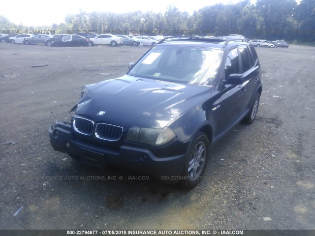 WBXPA73444WC43693 - 2004 BMW X3 2.5I BLACK photo 2