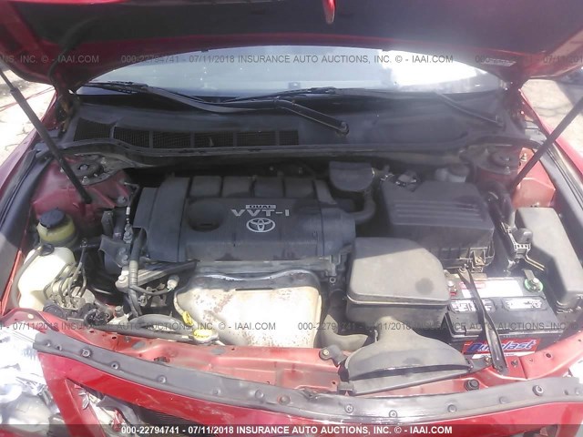 4T1BF3EK2AU521696 - 2010 TOYOTA CAMRY SE/LE/XLE 红色 照片 10