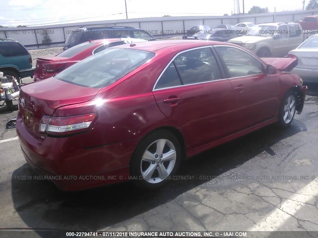 4T1BF3EK2AU521696 - 2010 TOYOTA CAMRY SE/LE/XLE 红色 照片 4