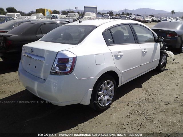 3N1AB6AP9AL690772 - 2010 NISSAN SENTRA 2.0/2.0S/SR/2.0SL WHITE photo 4