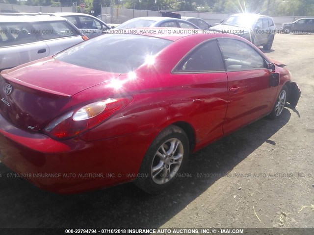 4T1CE38P85U987055 - 2005 TOYOTA CAMRY SOLARA SE/SLE წითელი ფოტო 4