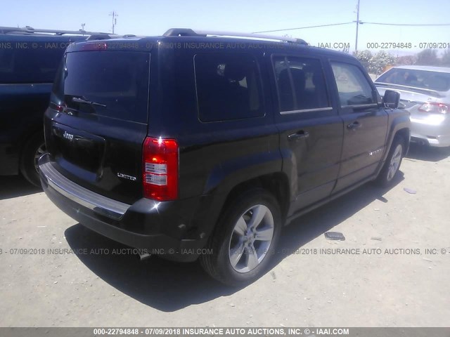 1C4NJPCB5ED645235 - 2014 JEEP PATRIOT LIMITED BLACK photo 4