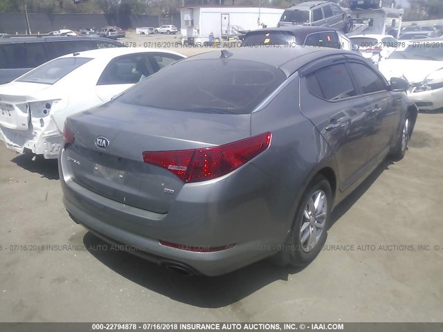 5XXGM4A79DG097743 - 2013 KIA OPTIMA LX GRAY photo 4