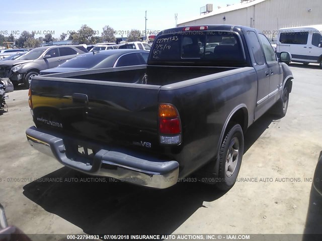 5TBRT34183S431439 - 2003 TOYOTA TUNDRA ACCESS CAB SR5 BLACK photo 4