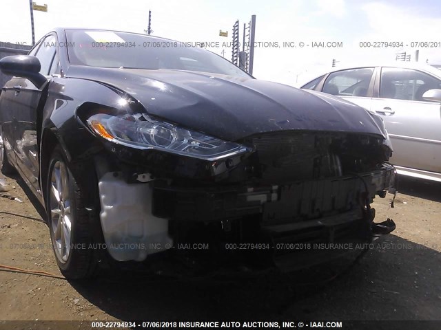 3FA6P0LU5HR223169 - 2017 FORD FUSION SE HYBRID BLACK photo 6