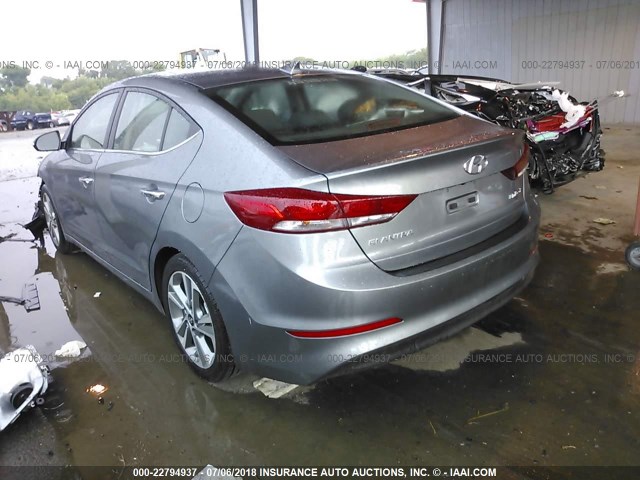 KMHD84LF6HU355160 - 2017 HYUNDAI ELANTRA SE/VALUE/LIMITED GRAY photo 3