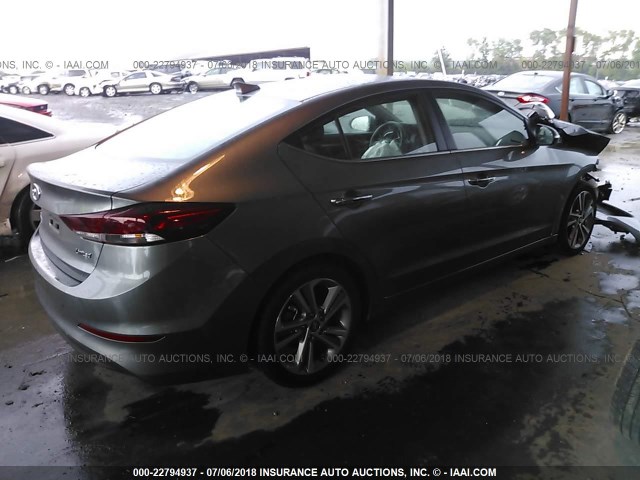 KMHD84LF6HU355160 - 2017 HYUNDAI ELANTRA SE/VALUE/LIMITED GRAY photo 4