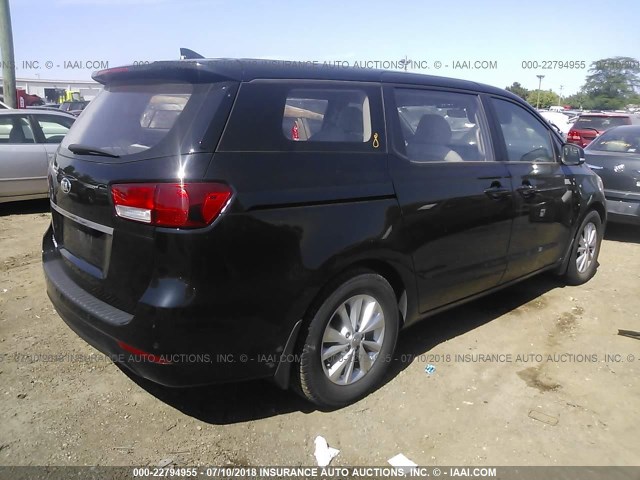 KNDMA5C13F6025366 - 2015 KIA SEDONA L BLACK photo 4