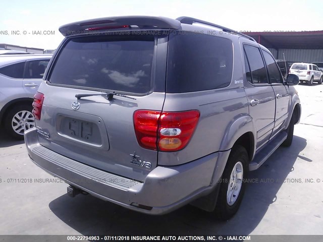 5TDZT38A62S078358 - 2002 TOYOTA SEQUOIA LIMITED GRAY photo 4