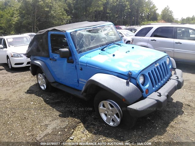 1J4AA2D11BL623381 - 2011 JEEP WRANGLER SPORT BLUE photo 1