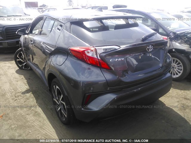 NMTKHMBX0JR024816 - 2018 TOYOTA C-HR XLE/XLE PREMIUM GRAY photo 3