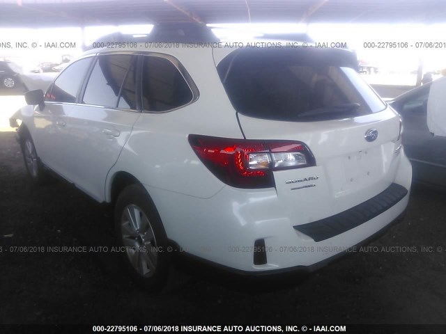 4S4BSAAC4H3312099 - 2017 SUBARU OUTBACK 2.5I WHITE photo 3