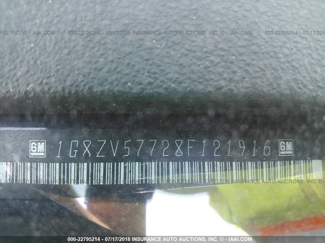 1G8ZV57728F121916 - 2008 SATURN AURA BLUE photo 9