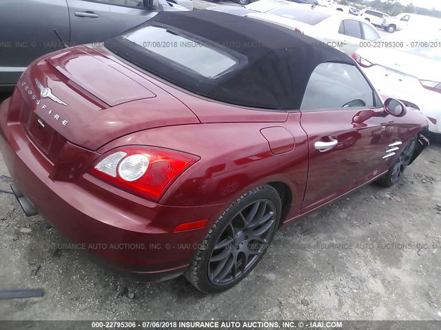 1C3AN65L15X055880 - 2005 CHRYSLER CROSSFIRE LIMITED RED photo 4