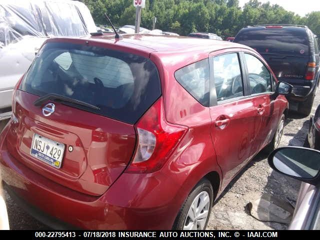 3N1CE2CP0HL367744 - 2017 NISSAN VERSA NOTE S/S PLUS/SV/SL/SR RED photo 4