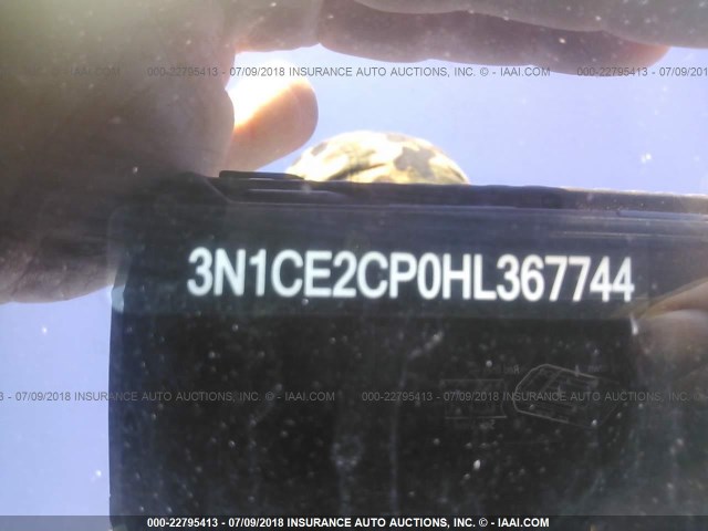 3N1CE2CP0HL367744 - 2017 NISSAN VERSA NOTE S/S PLUS/SV/SL/SR RED photo 9