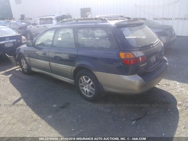 4S3BH675337636011 - 2003 SUBARU LEGACY OUTBACK AWP Dark Blue photo 3