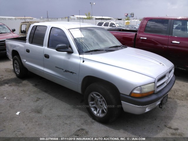 1B7GL2AN01S163412 - 2001 DODGE DAKOTA QUAD SILVER photo 1