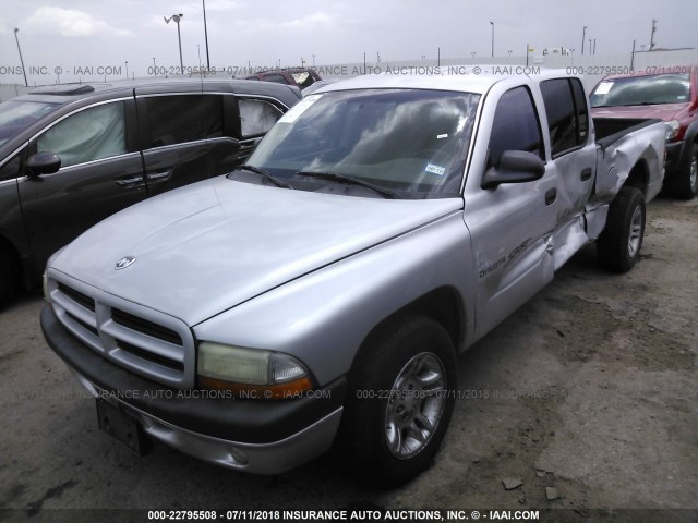 1B7GL2AN01S163412 - 2001 DODGE DAKOTA QUAD SILVER photo 2